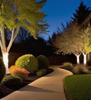 Свет в саду: Как подсветка деревьев и кустарников преображает ландшафт