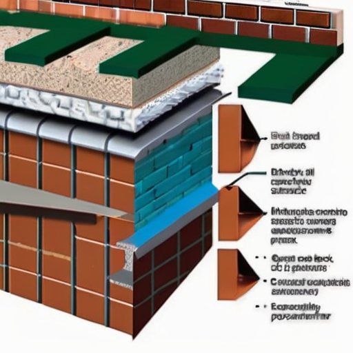 Схема разреза кирпичной стены с показанными расширительными швами и материалами, подчеркивающая их важность для устойчивости конструкции.