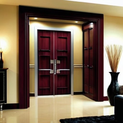 Современный интерьер с элегантными дверями и доборами из дерева и МДФ.