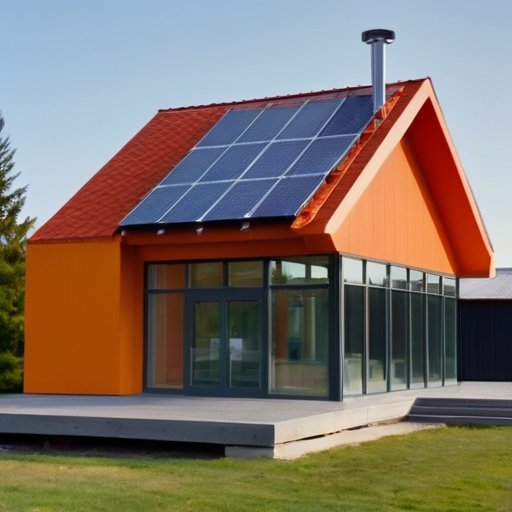 Современный дом из SIP-панелей с элементами, символизирующими факторы долговечности: солнце, инструменты и календарь, на фоне сравнительной таблицы.