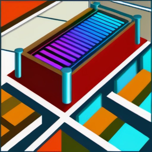 Современная схема системы вентиляции с воздуховодами, обогревателями и фильтрами в разрезе здания.