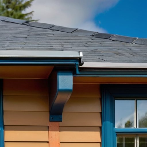 Чистая шиферная крыша с ярким небом, средства для борьбы с грибком и инструменты для ухода.