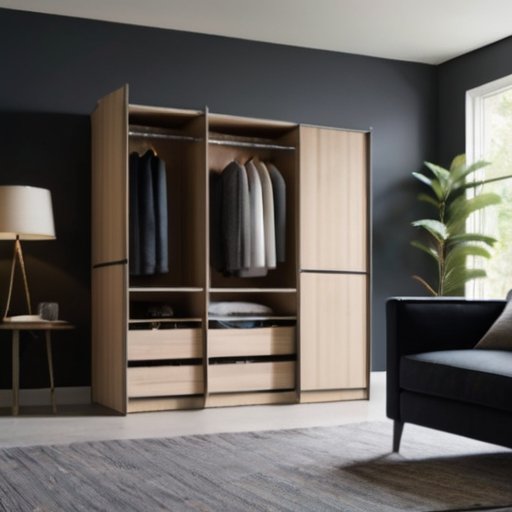 Современный встроенный шкаф устанавливается в стильном интерьере.