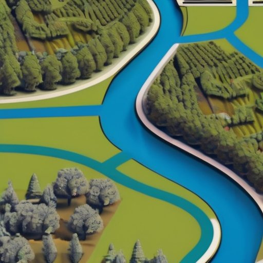 Кадастровая карта с зонами жилой, коммерческой и сельскохозяйственной застройки.