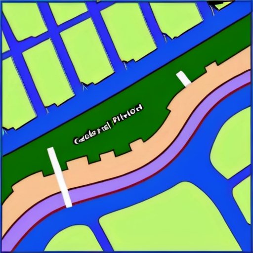 Карта кадастрового квартала с границами и участками земли, обозначенными цветами.