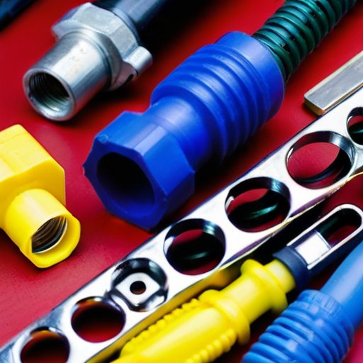 Организованное рабочее пространство с инструментами для обжима проводов, включая ручные и электрические обжимные плоскогубцы, а также соединители и изоляционные материалы.