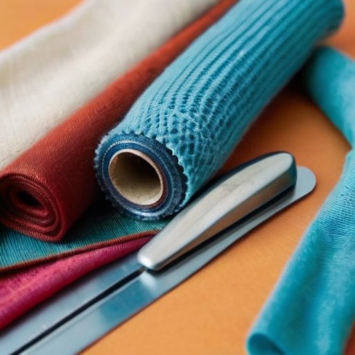 Организованная станция для удаления клея с одежды с различными инструментами и материалами.