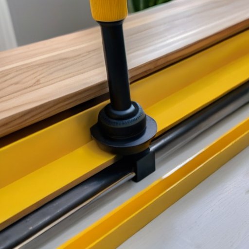 Рабочее пространство для установки балюстрад: инструменты, образцы и лестница.