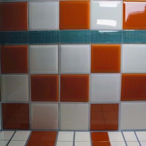 Чистый пол ванной с плиткой, новый унитаз и инструменты для установки.