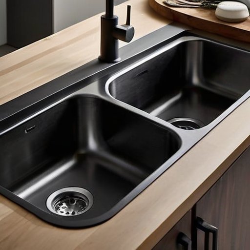 Современная установка кухонной раковины с аккуратным рабочим пространством и инструментами.