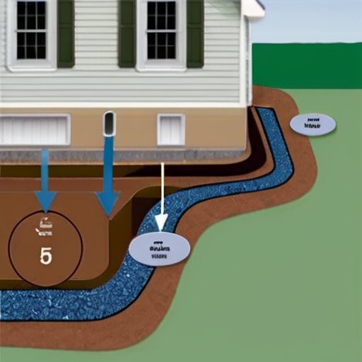 Схема системы септического дренажа в жилом дворе.