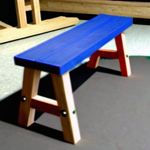 Деревянная козла для пилки в уютной мастерской с инструментами и чертежом.