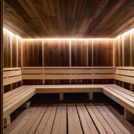 Деревянный потолок сауны с утеплителем и мягким освещением.