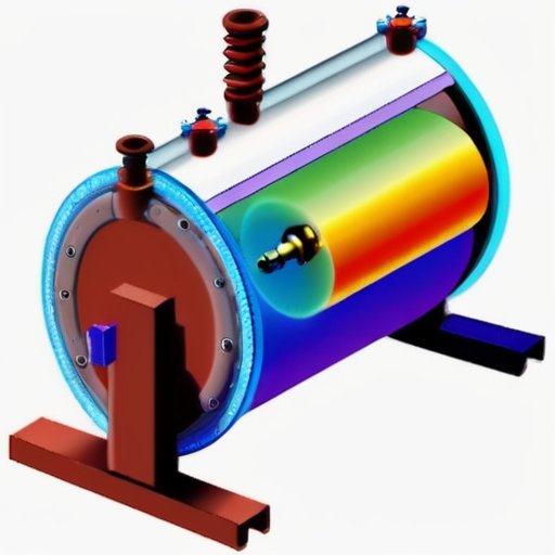 Схема расширительного бака системы отопления с деталями и инструментами для обслуживания.