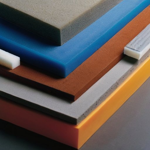 Строительная площадка с различными клеевыми материалами для пеноблоков, инструментами и аккуратно организованными блоками.