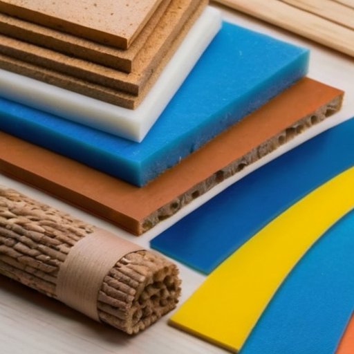 Разнообразие строительных материалов на деревянном столе с учетом климата.