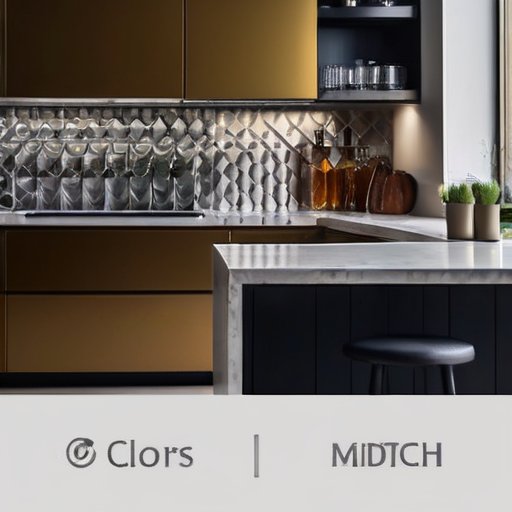 Современная кухня с стильным фартухом из нержавеющей стали и стекла, чистота и порядок.