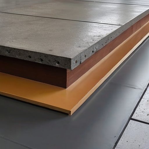 Строительная площадка с свежезалитым бетонным полом и маяками.