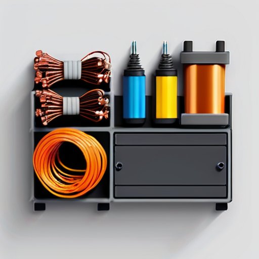 Упорядоченное рабочее место с медными проводами и инструментами для электромонтажа.