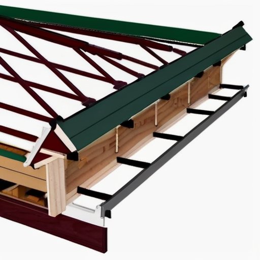 Срез крыши с акцентом на каркас, компоненты и укладку обрешётки.