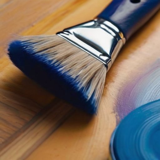 Деревянная поверхность, окрашиваемая водоэмульсионной краской, с текстурой древесины и кистью.