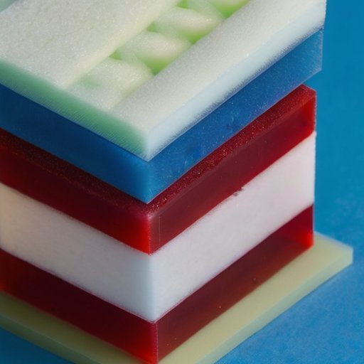 Стопка пеноблоков с каплей воды на поверхности, на фоне строящегося здания, с индикаторами влажности и защитными покрытиями.