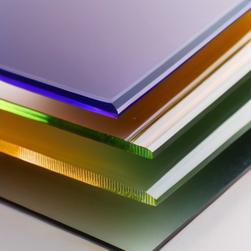 Прозрачный поликарбонатный лист с градиентом от солнечного света к тени и надписью 