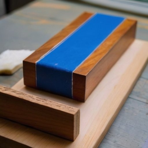 Подготовка деревянной поверхности для покраски: заполнение трещин, инструменты и аккуратное рабочее пространство.