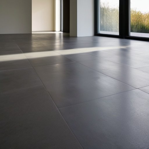 Современный интерьер с полом из полусухой стяжки, инструментами для контроля влажности и температурой, открытым окном для вентиляции.