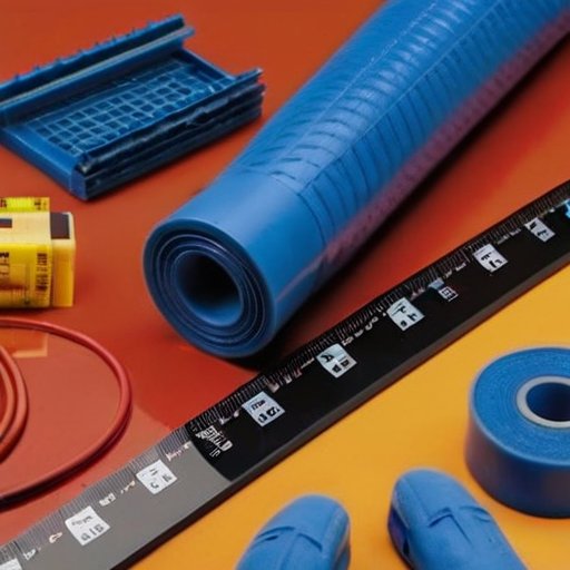 Организованное рабочее место для установки кабелей отопления с инструментами и средствами безопасности.