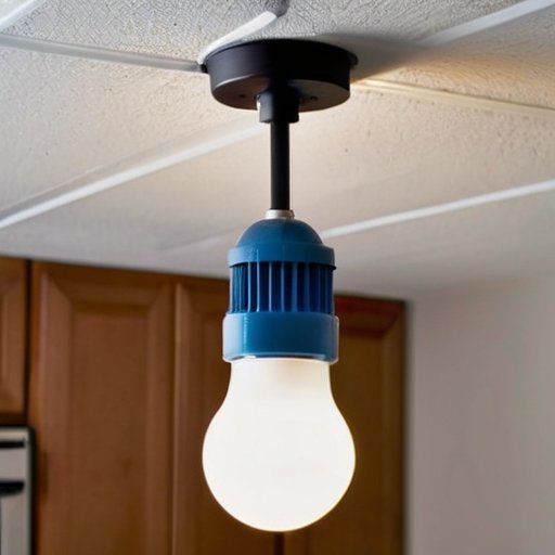 Современный светильник с заменой LED-лампы, инструменты рядом.