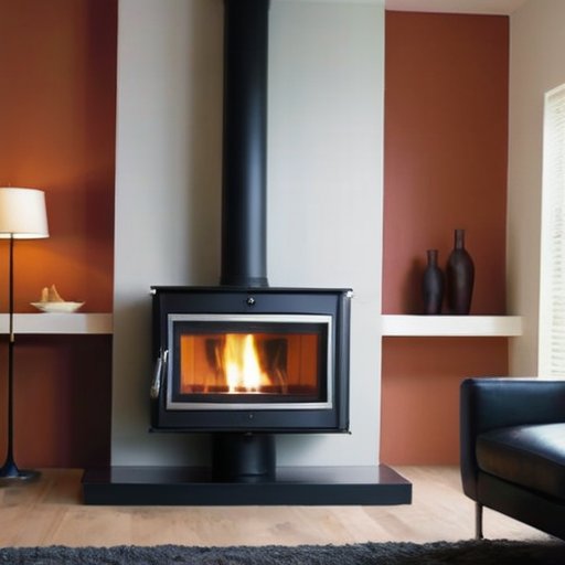 Современный дымоход из нержавеющей стали, соединенный с котлом в уютной комнате.