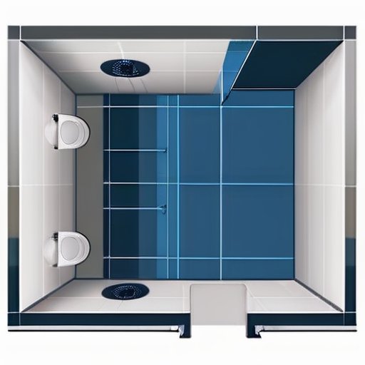 Современный дизайн ванной комнаты с оптимальным расстоянием между туалетом и стеной, стильные плитки и минималистичный декор.