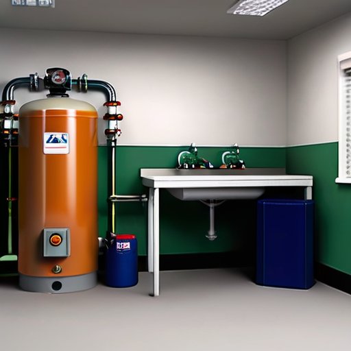 Газовый котел в проветриваемомUtility room с инструментами и проверками безопасности.