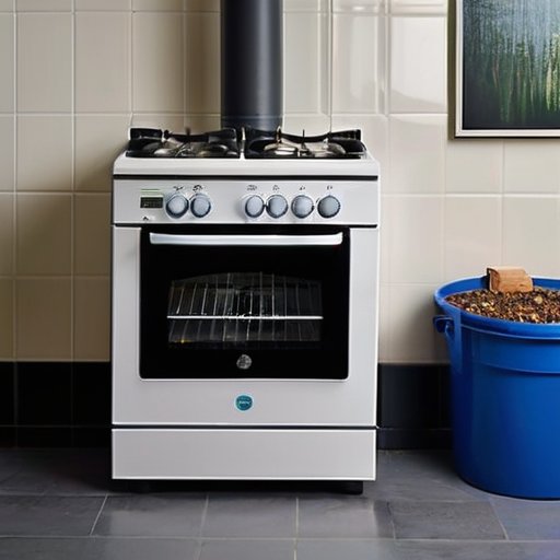 Современный напольный газовый котел в аккуратном утилитарном помещении, с подключениями к газовой и водной системам, рядом инструменты и руководство по безопасности.