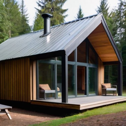 Современная и традиционная сауны на фоне леса.