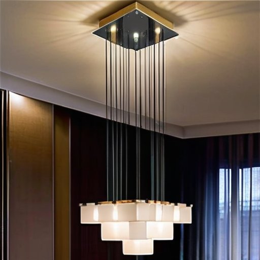 Современная светодиодная люстра с видимыми компонентами и акцентом на безопасность.