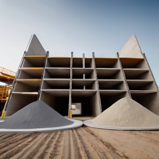 Современная строительная площадка с инновационным безпесчаным цементом.