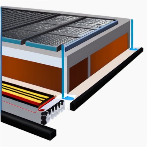 Схема среза системы теплого пола с нагревательными кабелями, слоями изоляции и покрытиями.