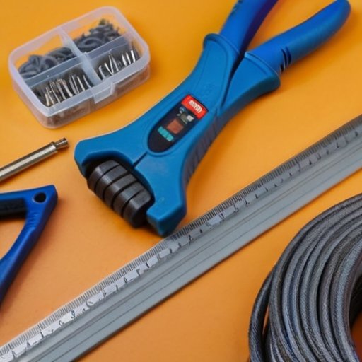 Организованное рабочее место с инструментами для укорочения нагревательного кабеля.