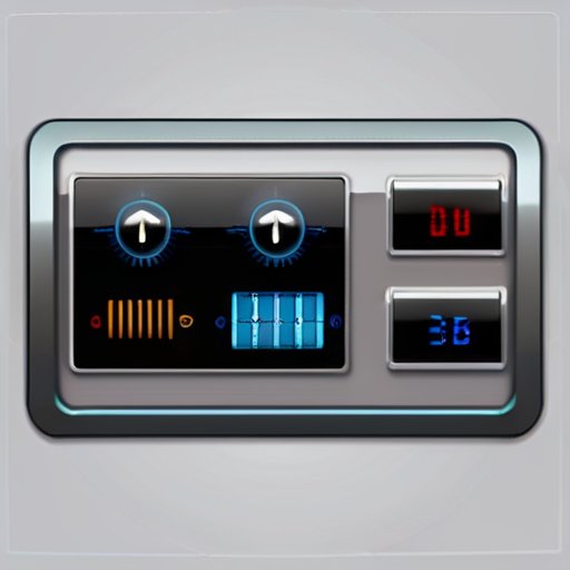 Современная панель управления электрическим счетчиком с цифровым интерфейсом и иконками беспроводной связи.