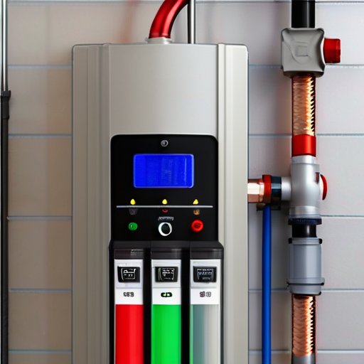 Современный электрический щит с УЗО и водонагревателем, с обозначением компонентов и схемой подключения.