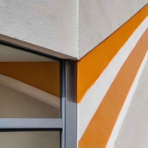 Отделанная стенка с маяками, инструменты для работы, чистое пространство.