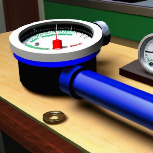 Калибровка водомера на чистом столе в лаборатории.