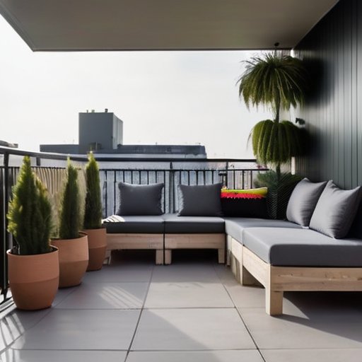 Современный балкон как звукоизолированное убежище с окнами, акустическими панелями и уютной зоной для отдыха.